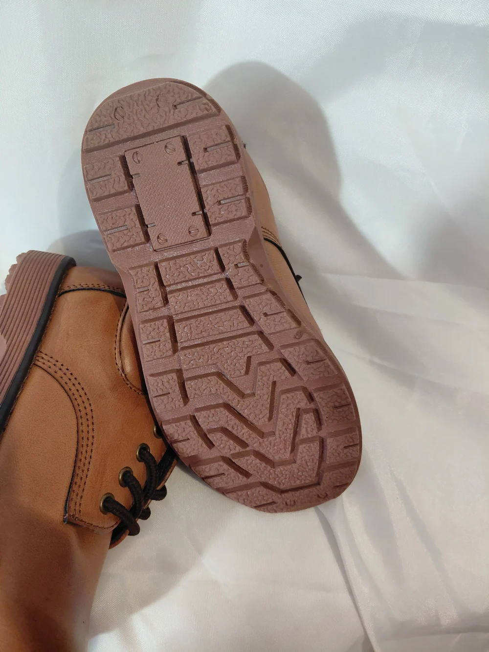 Tan Lace-Up Dress Shoes for Kids